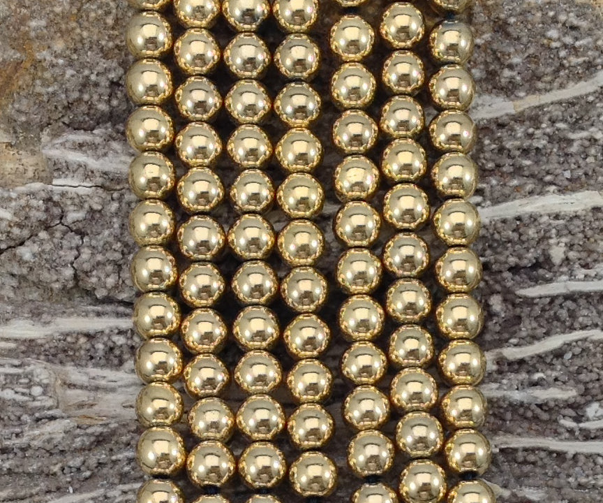 Gold Plated Hematite Round-3