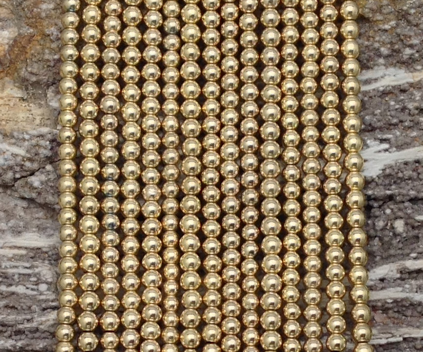 Gold Plated Hematite Round-1