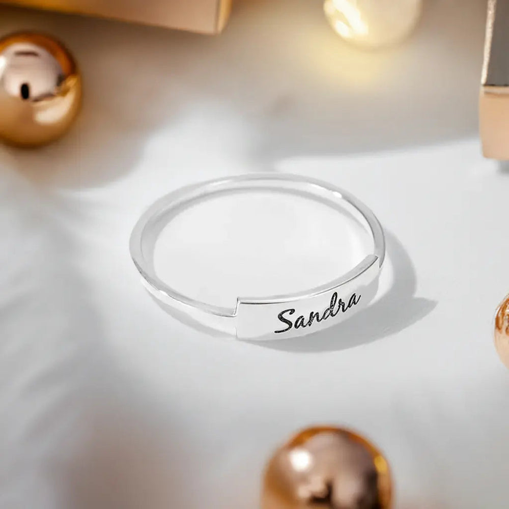 Fuld sølv navn-1 ring - sølvring