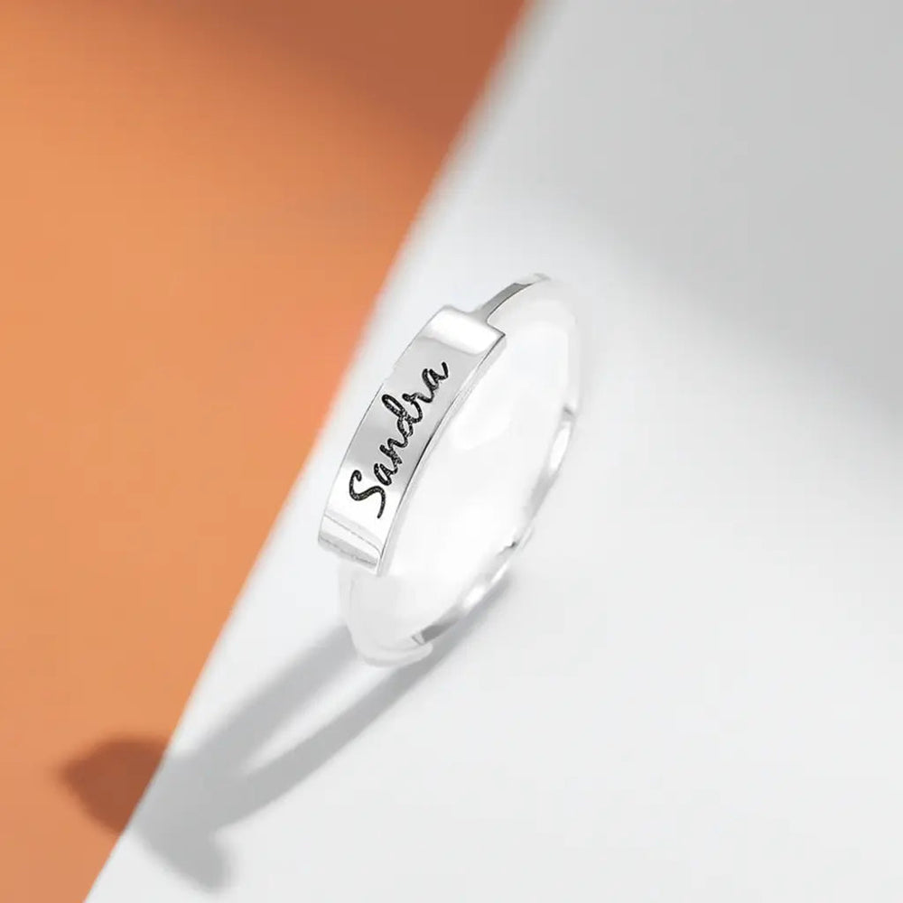 Fuld sølv navn-1 ring - sølvring