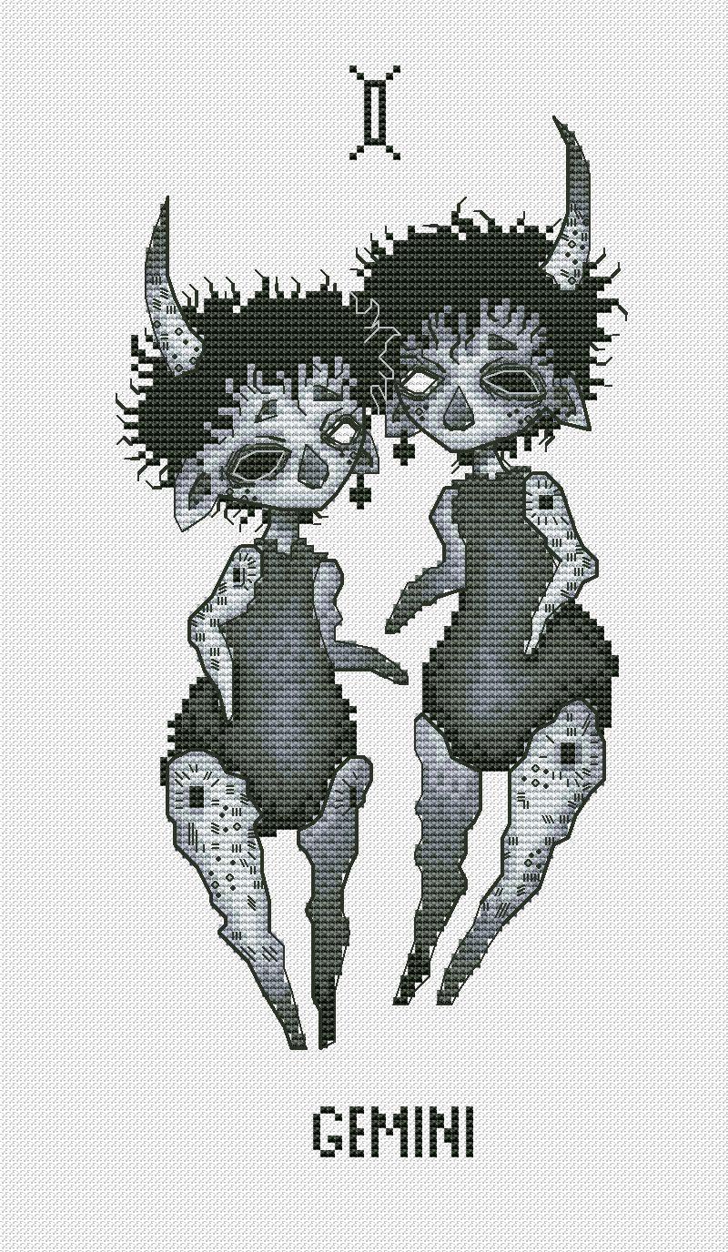 Horoscope. Gemini - PDF Cross Stitch Pattern