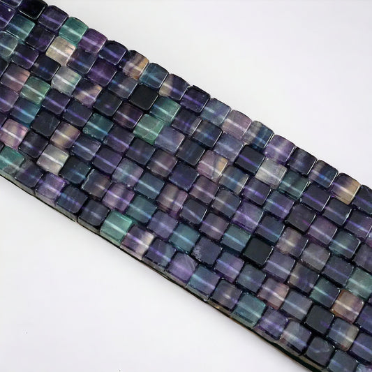 Rainbow Fluorite Cube Strands-0