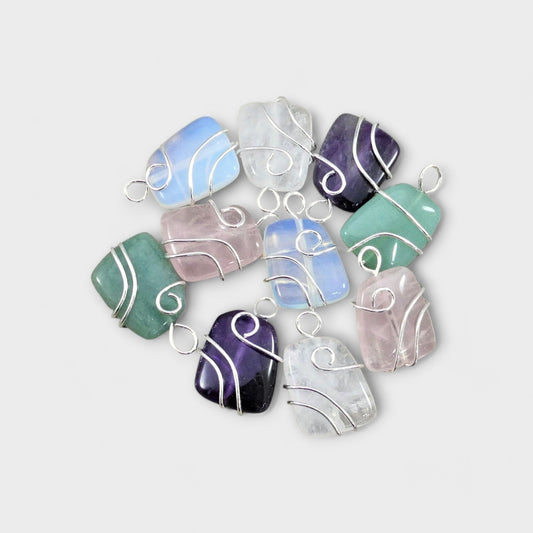 Trapezoid Wire Wrapped Pendant-0