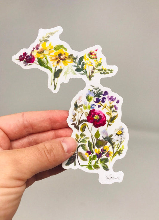 Michigan Floral Sticker/Decal