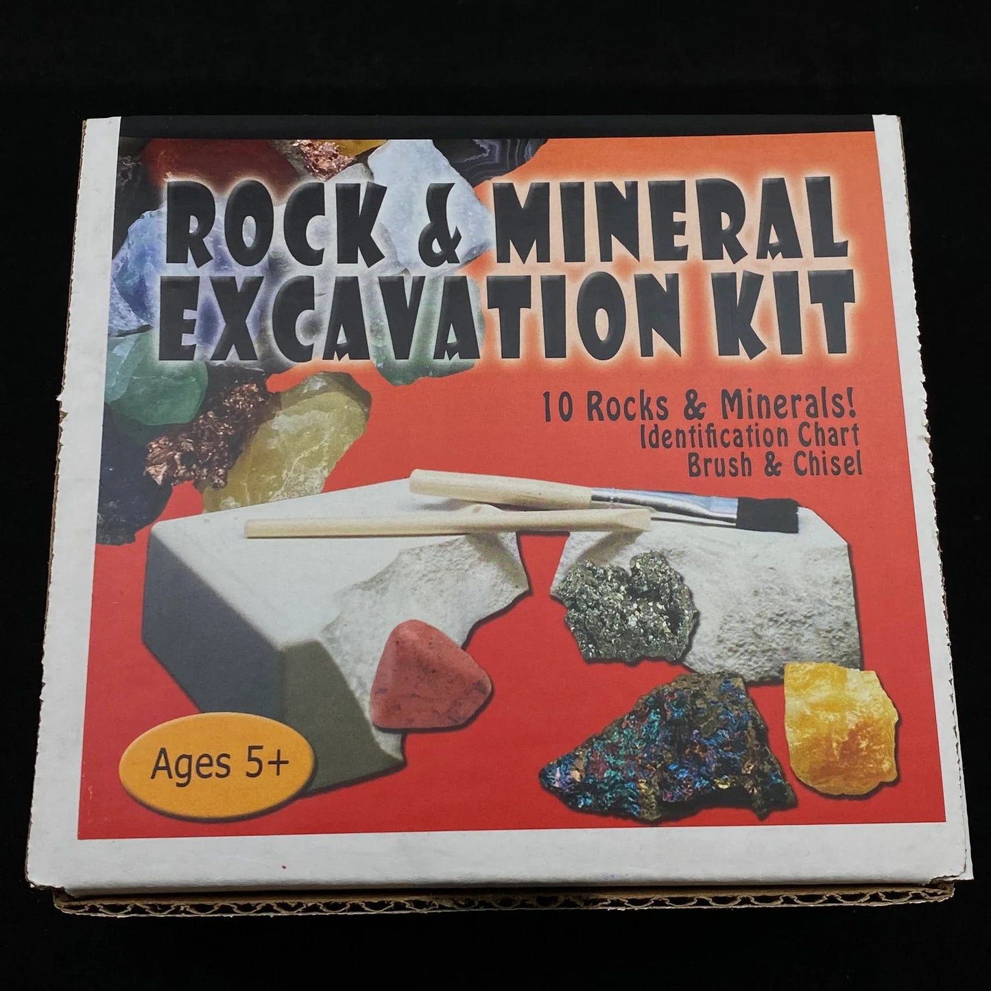 Rock and Mineral Excavation Kit Made in USA, 10 Rocks and Minerals *Ages 5+*-0