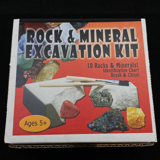 Rock and Mineral Excavation Kit Made in USA, 10 Rocks and Minerals *Ages 5+*-0