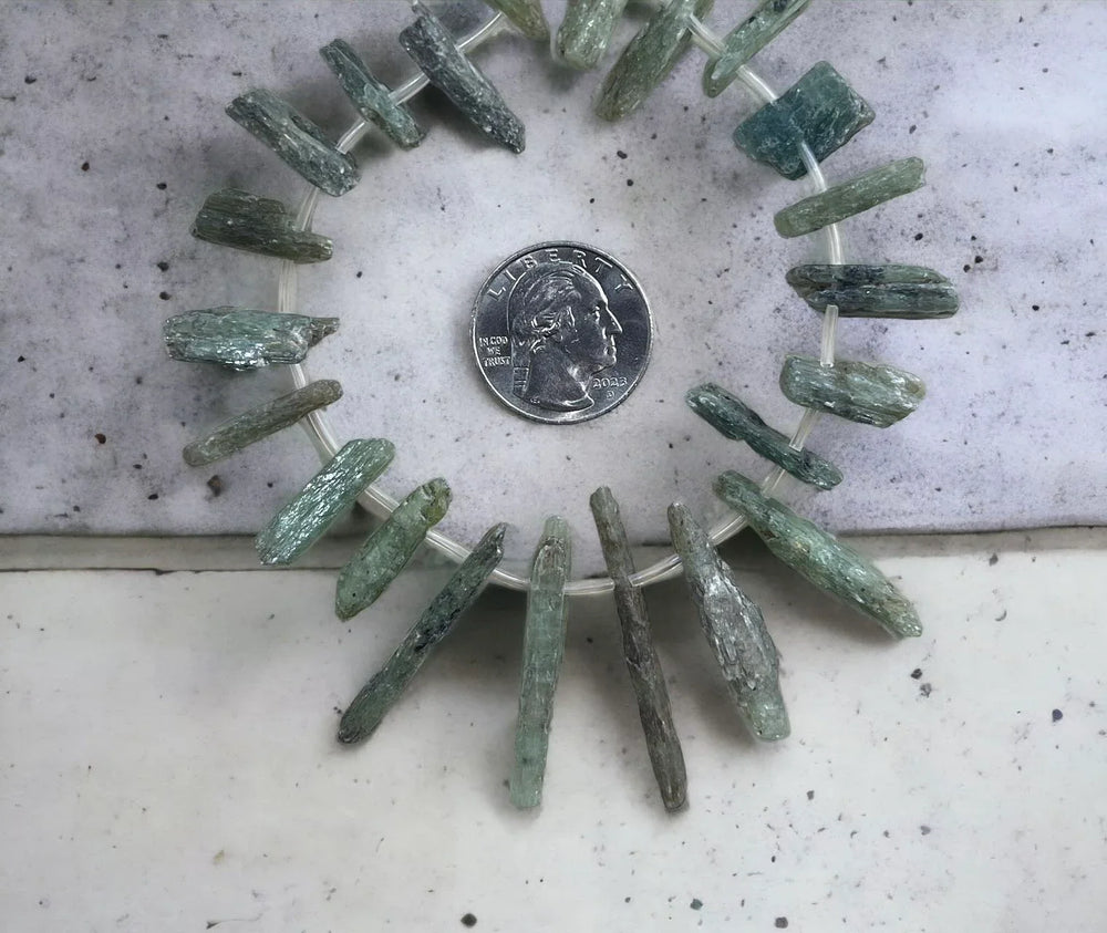 Green Kyanite Top Drilled Rough-1