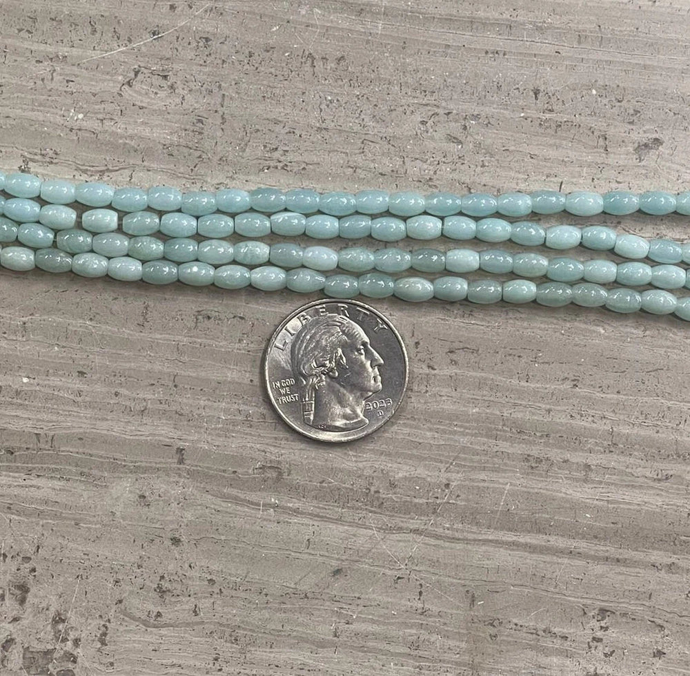 Amazonite Rice/Barrel A Grade 4x6mm-1