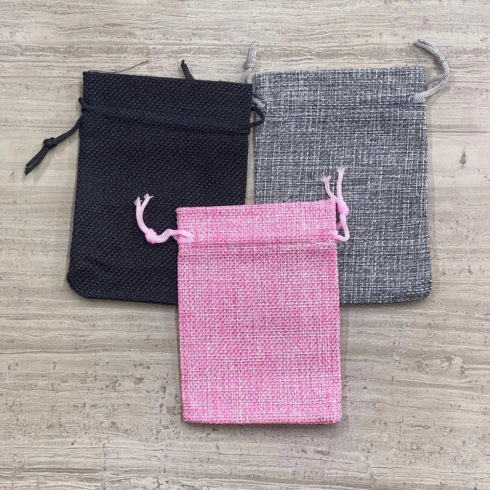 Burlap Gift Bags, Approx. 9x12cm (12pcs), 14 Color Options-2