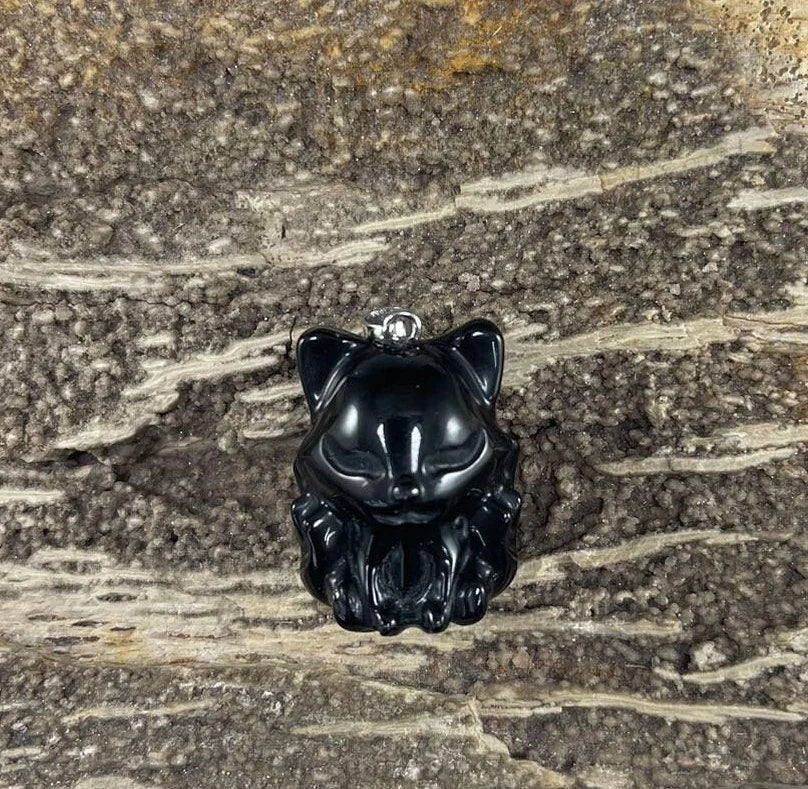 9 Tail Fox, Gemstone Pendants, 23x31mm (1pc)-2