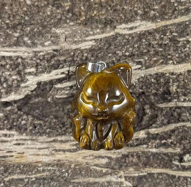 9 Tail Fox, Gemstone Pendants, 23x31mm (1pc)-4