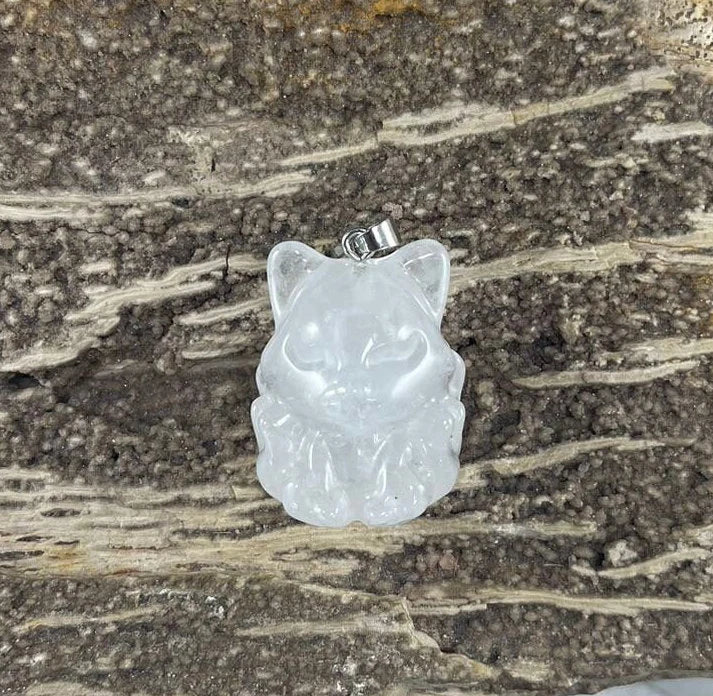 9 Tail Fox, Gemstone Pendants, 23x31mm (1pc)-5