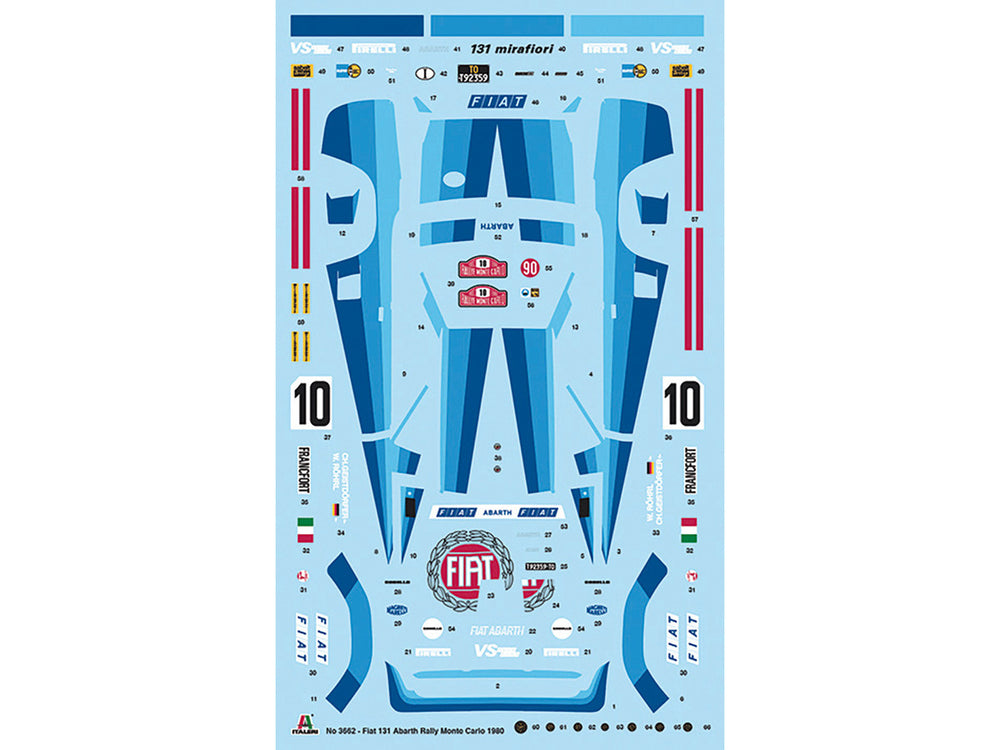 Skill 3 Model Kit Fiat 131 Abarth Rally #10 Winner 