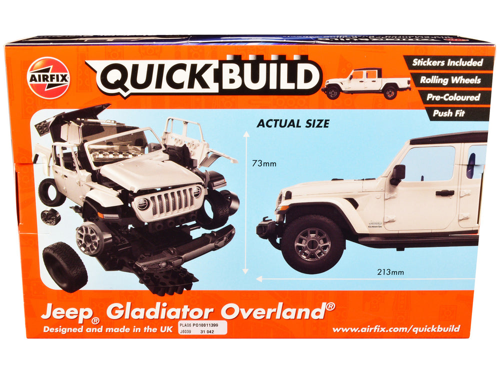 Skill 1 Model Kit Jeep Gladiator (JT) Overland Silver Snap Together Model by Airfix Quickbuild
