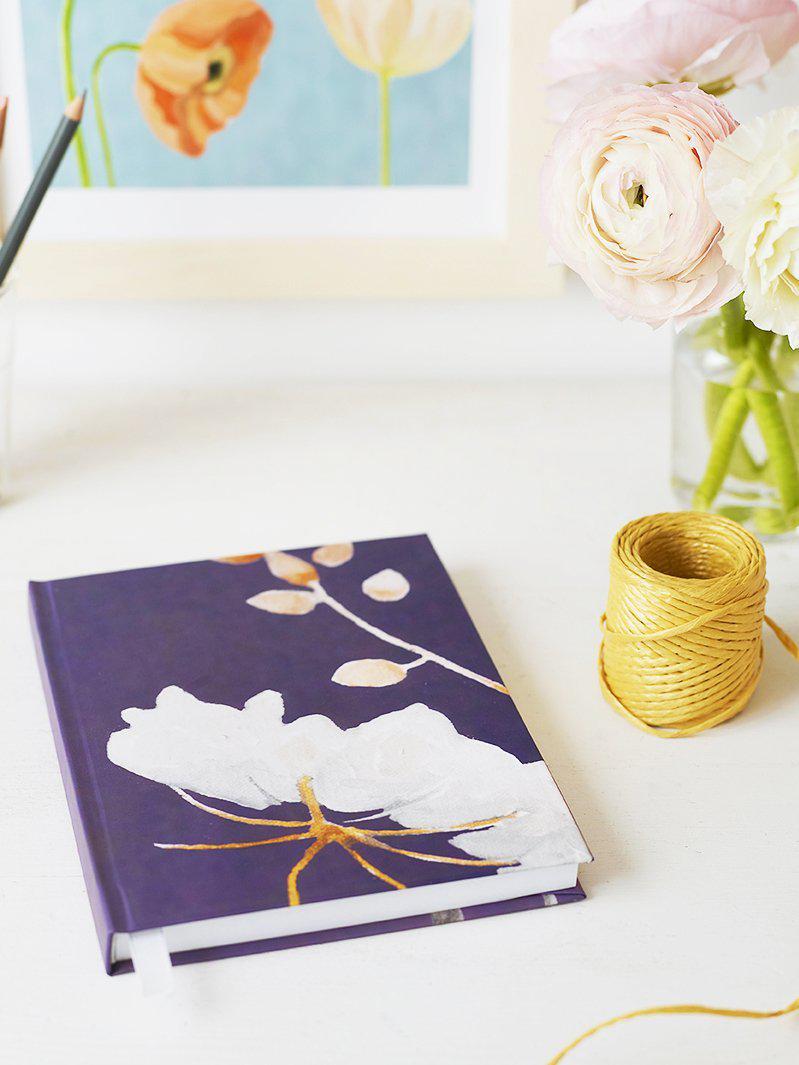 Journal: Big White Flower on Plum