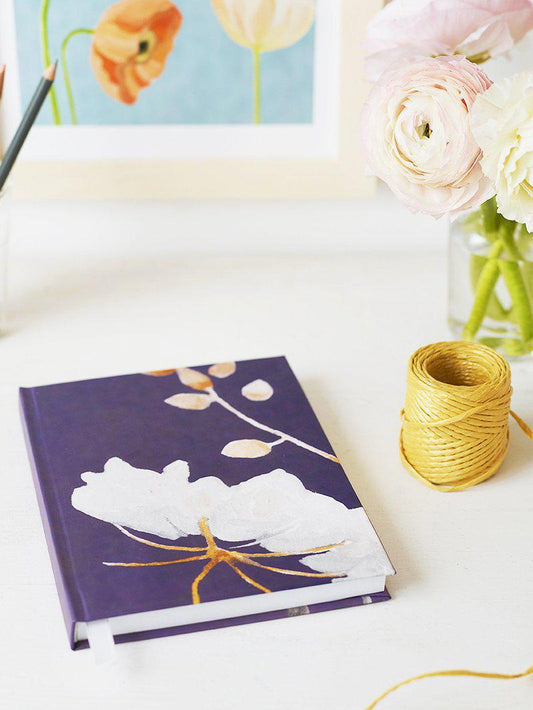 Journal: Big White Flower on Plum