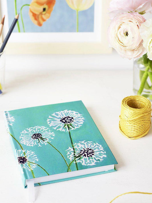 Journal: Dandelions on Aqua