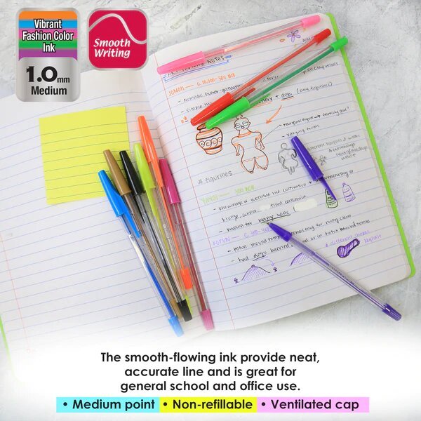 Pure Neon Color Stick Pen - 10 stk.