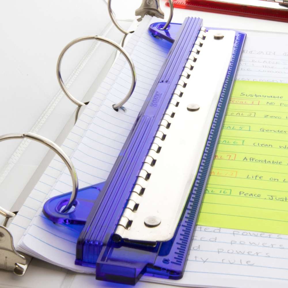 Portable 3-Hole Paper Punch - random Color