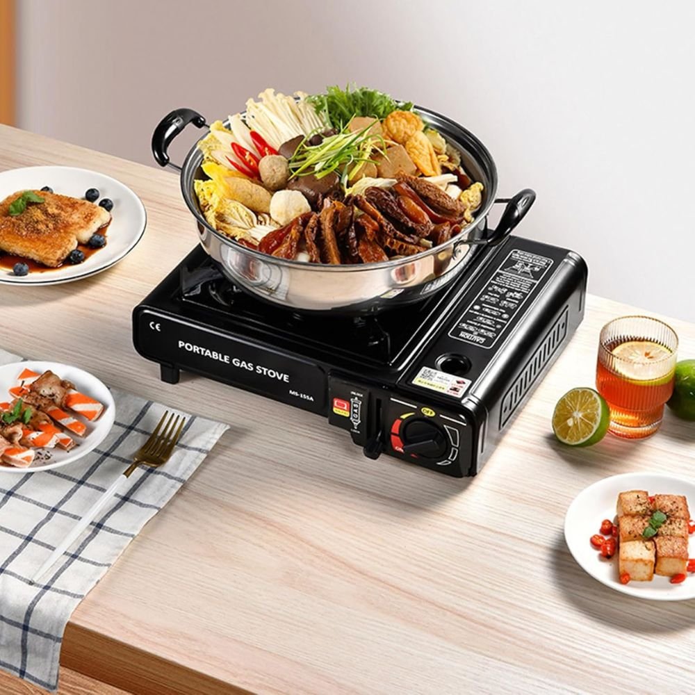 Bærbart campinggaskomfur med bæretaske