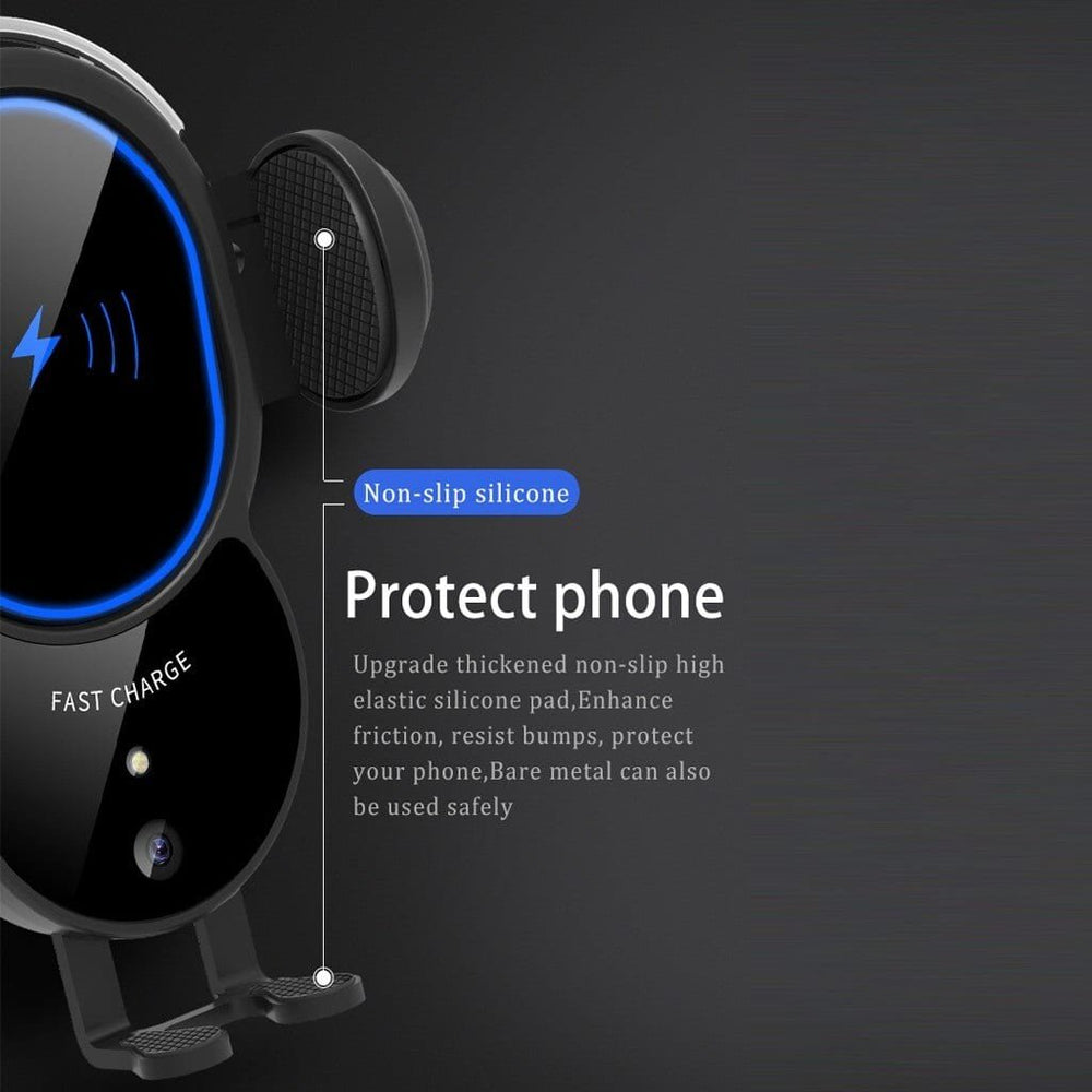 10W Wireless Triangle Mount Automatic Clamping Car Fast Charger