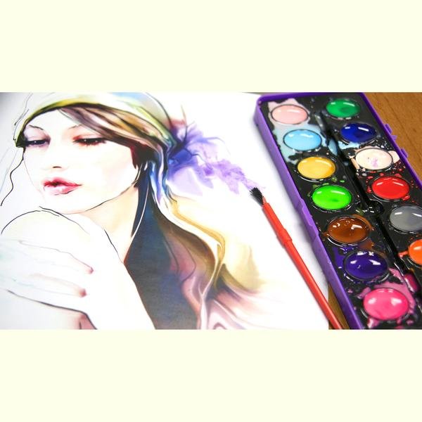 16 Ct. Semi Moist Watercolor w/ Brush