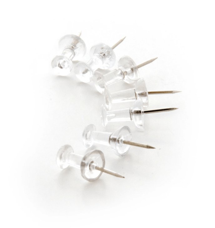 Clear Transparent Push Pins (100/Pack)