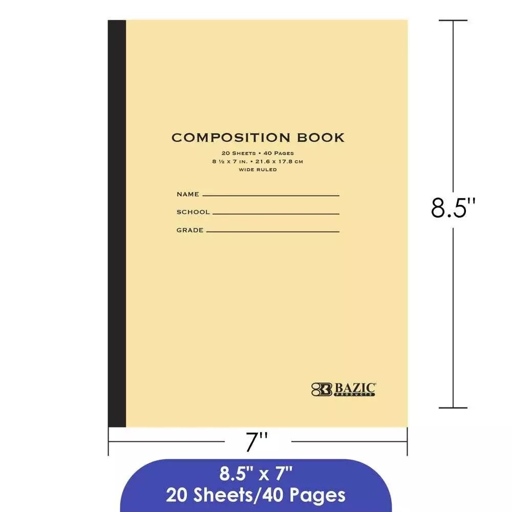 Composition Book Manila Cover 8.5″ x 7″ 20 Ct.
