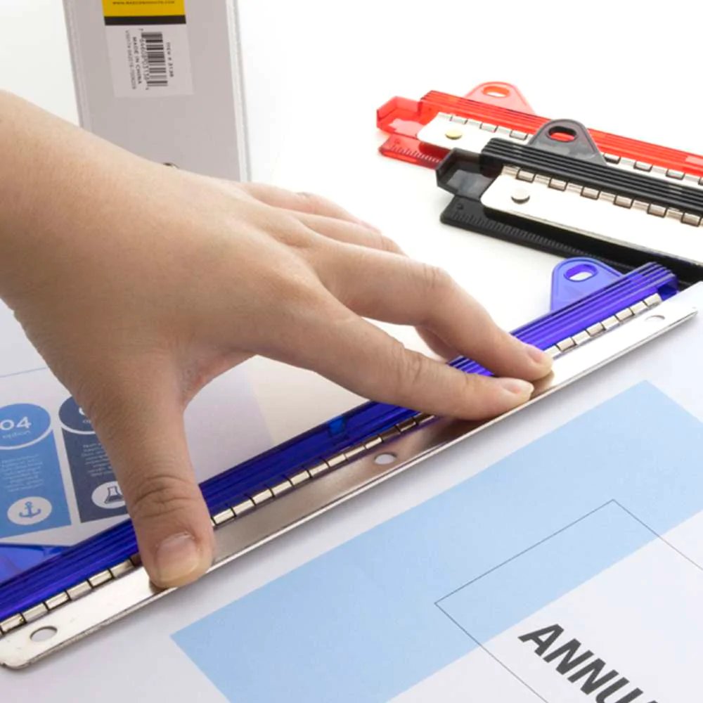 Bærbar 3-hullers papirhuller - tilfældig farve