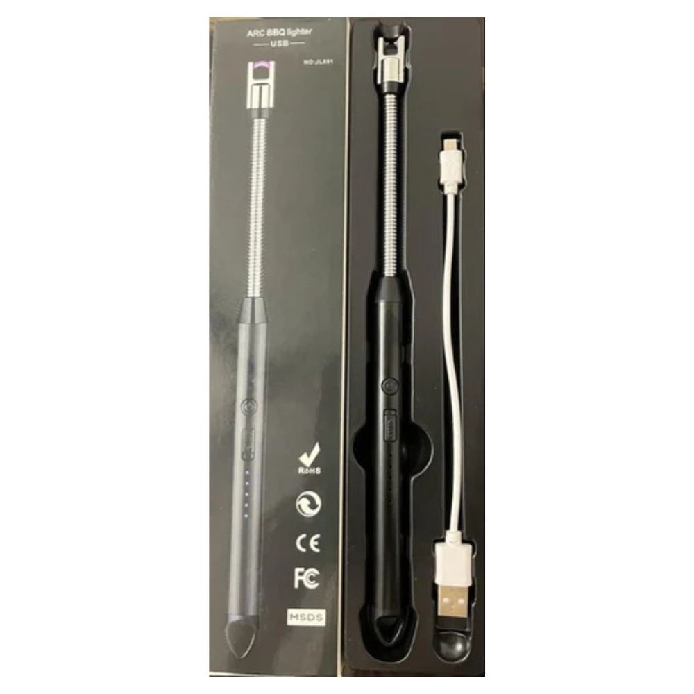 USB genopladelig elektrisk lysbue-grilllighter - sort
