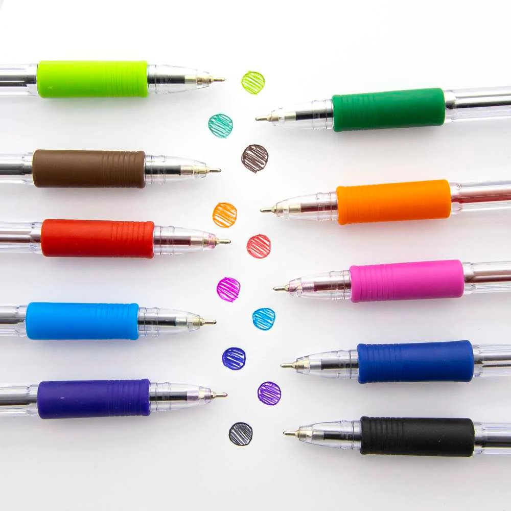 G-Flex Color Oil-Gel Ink Pen w/ Cushion Grip - 10 Pack