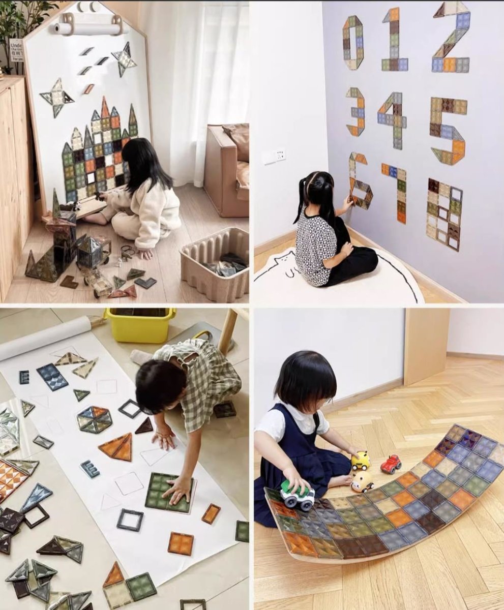 Nature World 60pcs Eye-care Color Magnetic Tiles With Storage Box