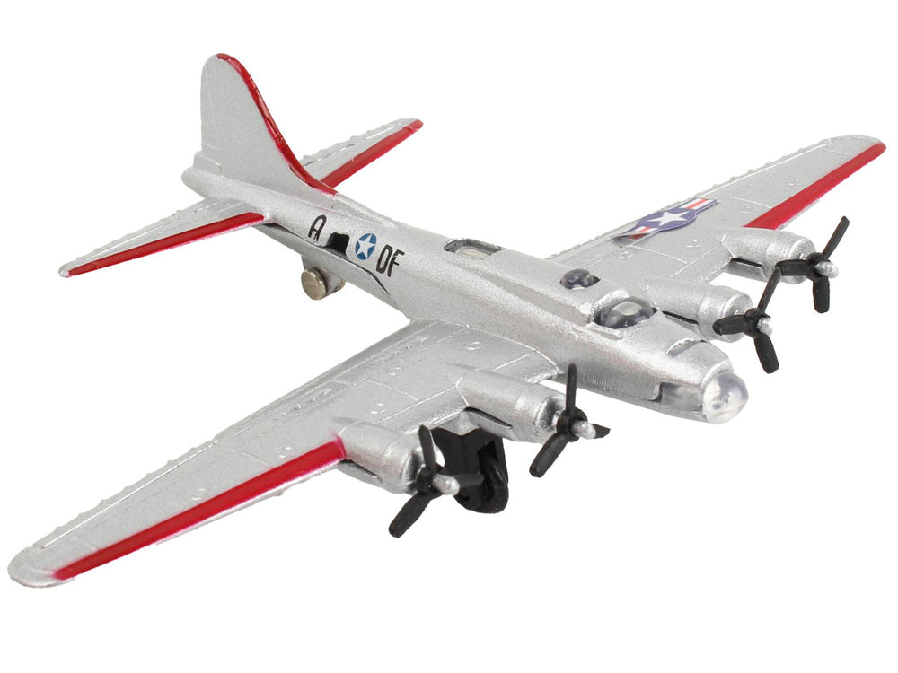Boeing B-17 Flying Fortress Bomber Aircraft Silver Metallic 