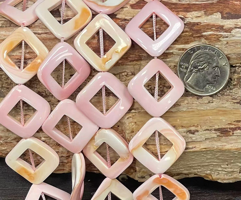 Queen Conch Shell Square Rings, 26mm 32mm-1