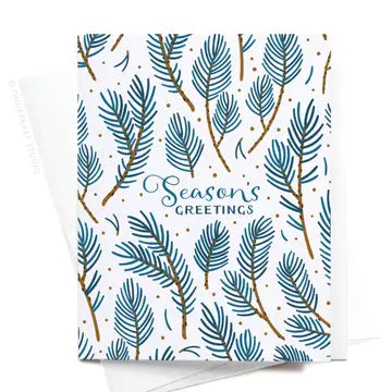Sæsonhilsner Vintergran lykønskningskort
