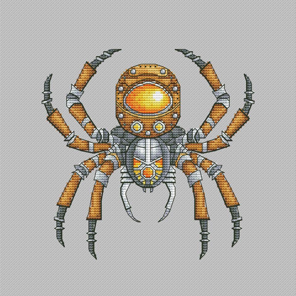Steampunk Spider - PDF Cross Stitch Pattern