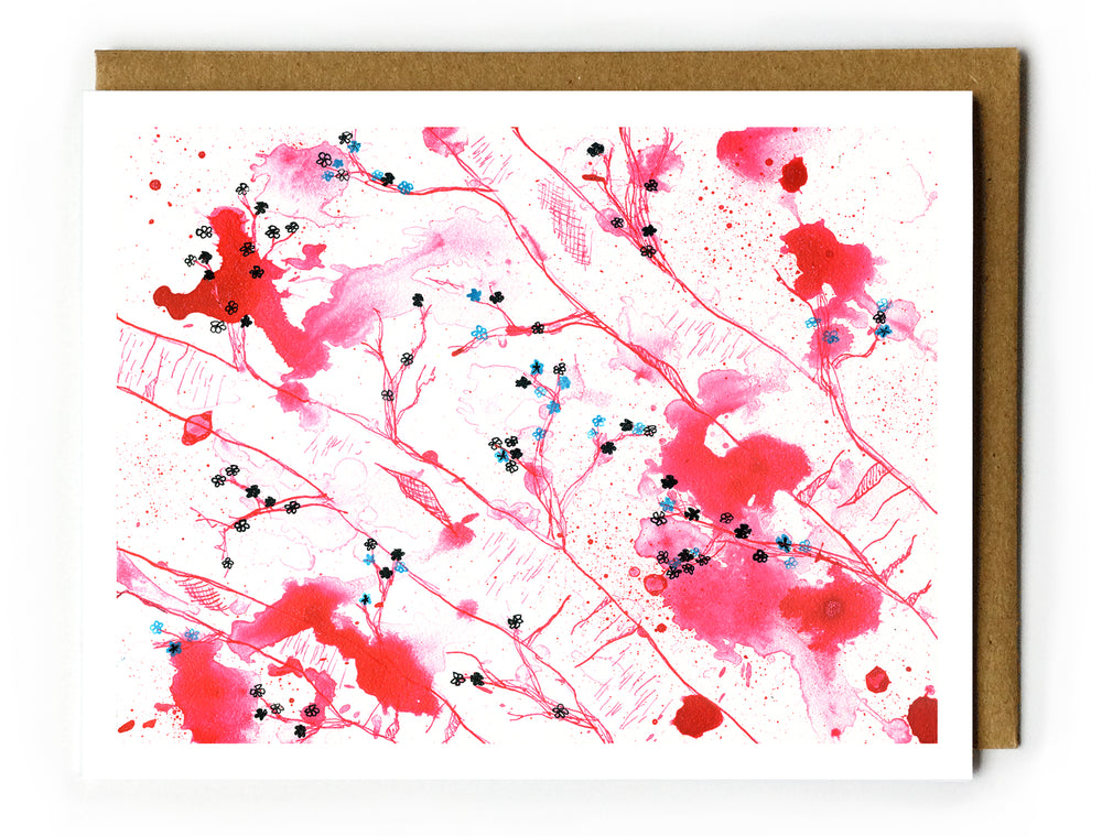Cherry Blossoms in Pink - Blank Card