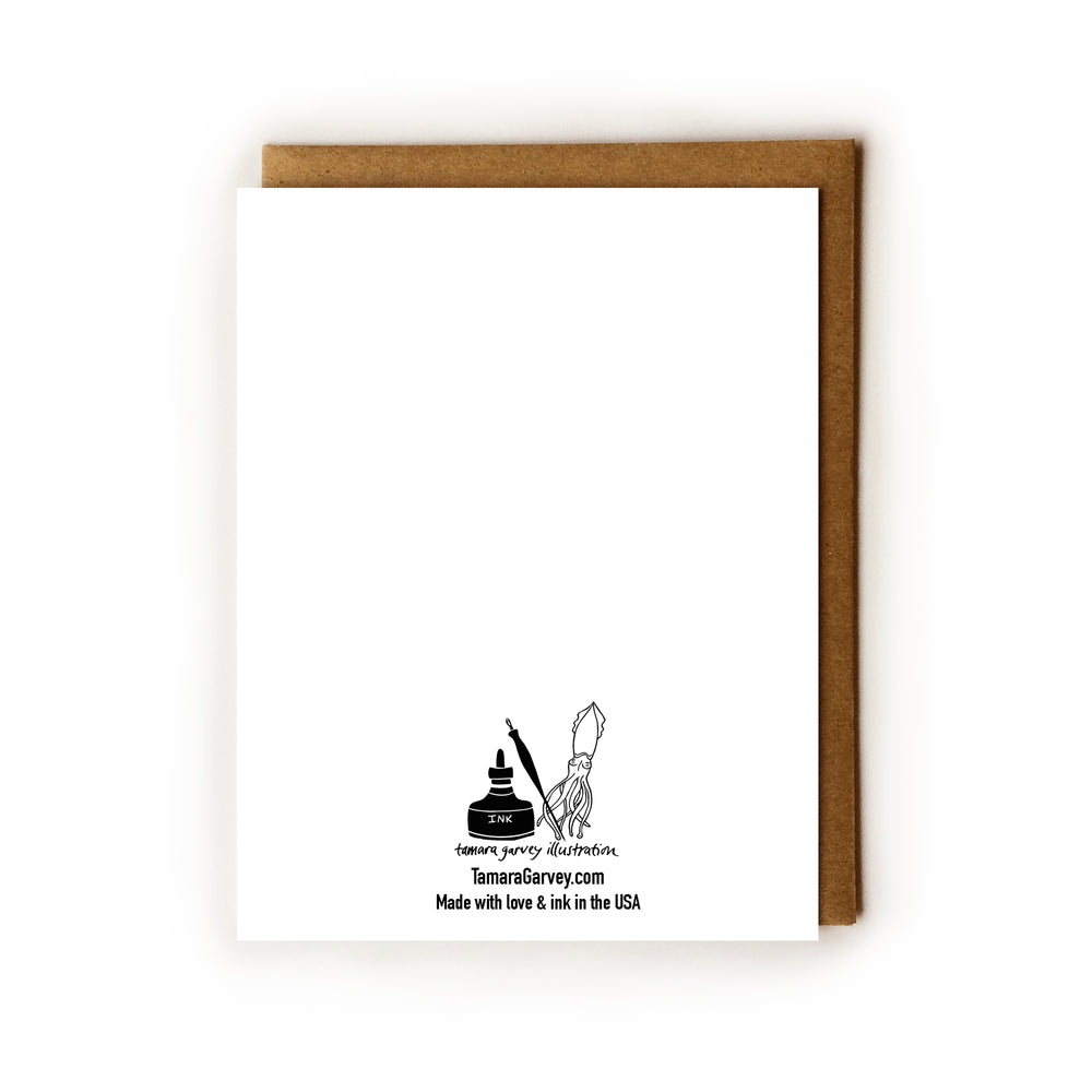 Cherry Blossoms in Black - Blank Card