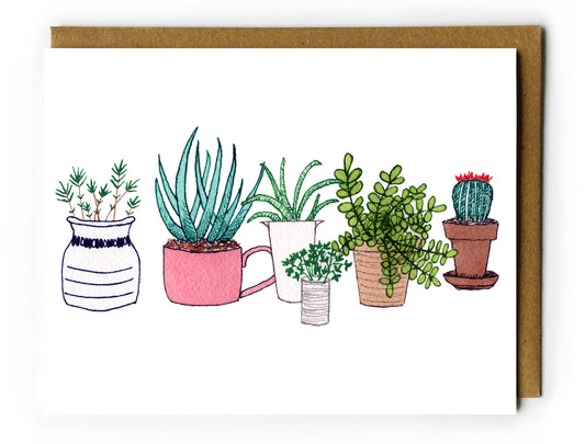 Plants & Pots - Blank Card