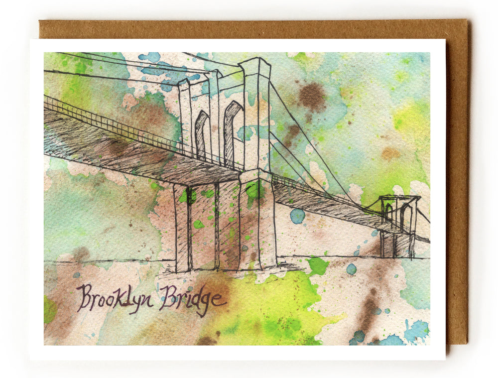 Brooklyn Bridge abstract - Blank Card