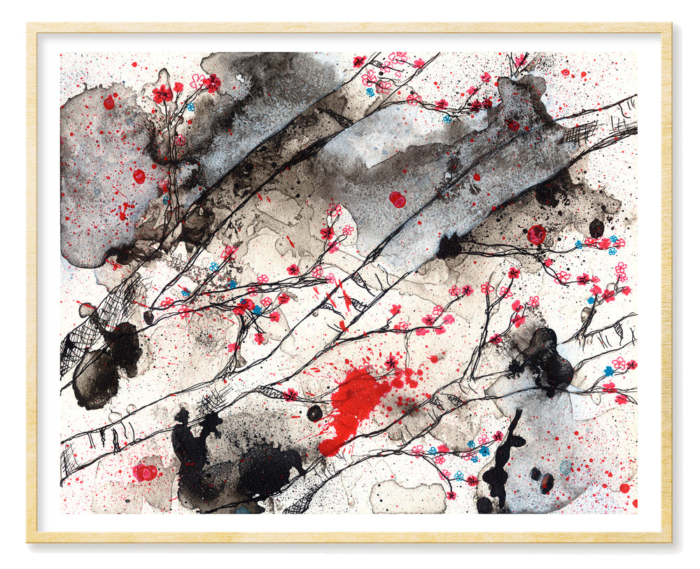 Cherry Blossoms in Black - Print