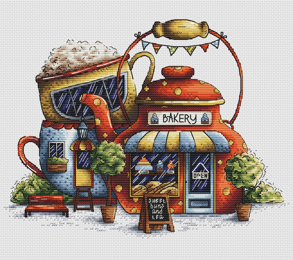 Tea Bakery. Kitchen Still Life - PDF Cross Stitch Pattern