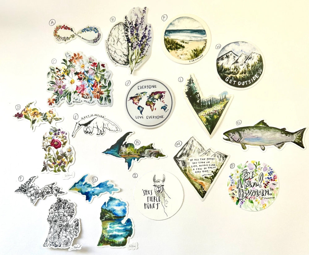 Sæt med 3 klistermærker/dekaler