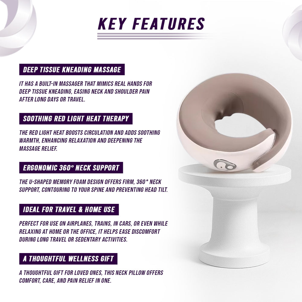 Multi-Purpose Neck Massage Pillow w/Heat